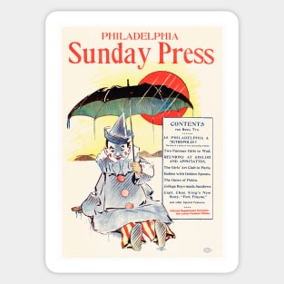 PHILADELPHIA SUNDAY PRESS Cover 1896 by American Artist George Reiter Brill Sticker